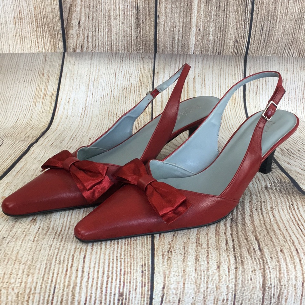 BCBG red leather sling back heels 7.5B